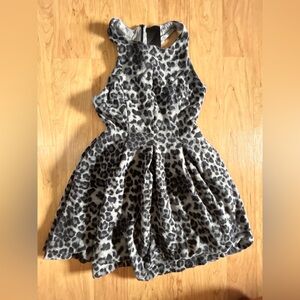 Heather Leopard Print Sleeveless Mini Dress Soft Small Petite Size